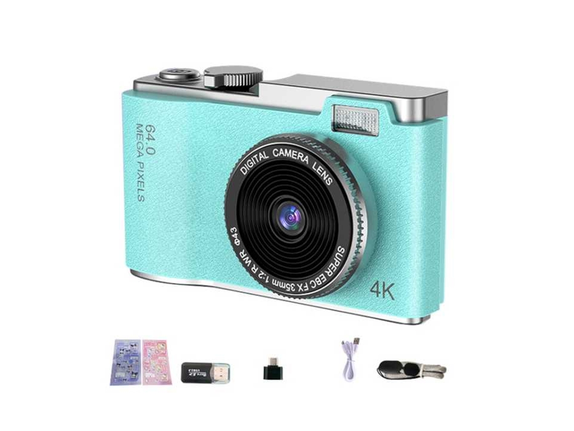 Câmera Digital Infantil Tela de 2.4 Polegadas 4K Hd Câmera Ccd Compacta 32Gb Verde GERTIZ