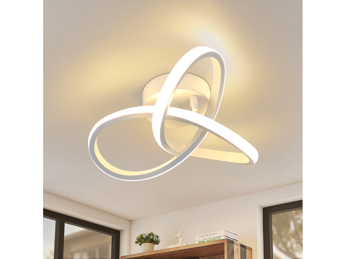 Lámpara de techo LED blanca moderna, 3000 K, blanco cálido, para pasillo, 17 W, diseño geométrico pequeño, para dormitorio, sala de estar, cocina, Nettlife