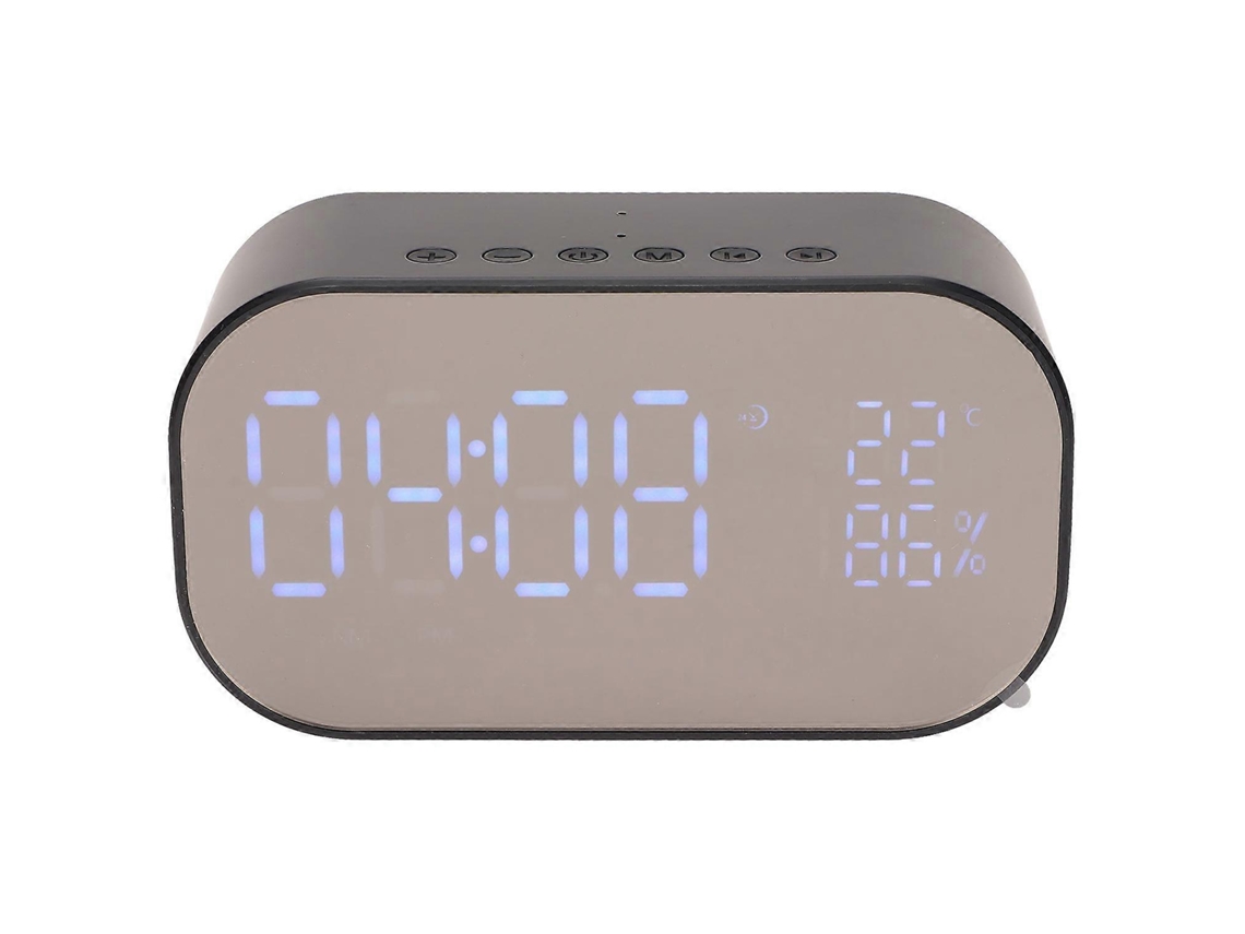 Altavoz inteligente Bluetooth Yunzii con despertador y 3 niveles de brillo ajustables, color negro