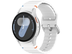 Correa para Samsung Galaxy Watch 7 (40/44 mm) - Silicona con textura ondulada cosida y hebilla plateada.