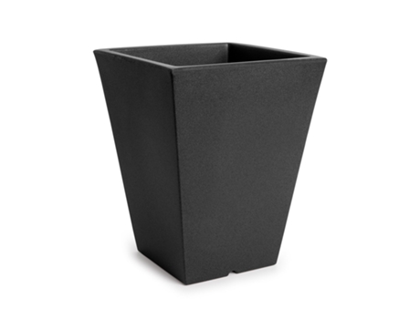 THEONE Maceta Cono Cuadrado Alto 24L en Resina de Polietileno. Negro PLASTIKEN