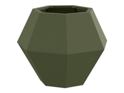 Maceta verde oliva de 50 x 50 x 40 cm, acero Vidaxl
