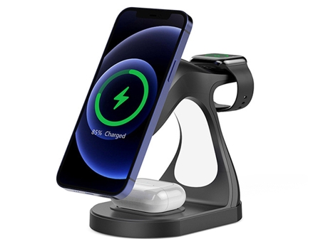 Cargador inalámbrico magnético, carga inalámbrica rápida de 15 W, ampliamente compatible con una variedad de dispositivos, negro