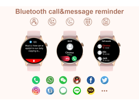 Smartwatch CHRONUS HK85 Fitness Tracker Esfera de Reloj Personalizada (Oro Rosa）