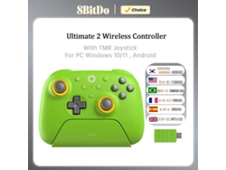 Mando inalámbrico 2.4G con joystick TMR, compatible con PC con Windows 10/11, Android y Steam Deck, color verde. Aeuzwr