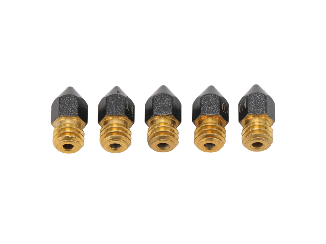 5 Piezas Boquilla Hotend 0.4mm Latón Ptfe Para Impresora 3d Extruder Mk8 Filamento 1.75mm