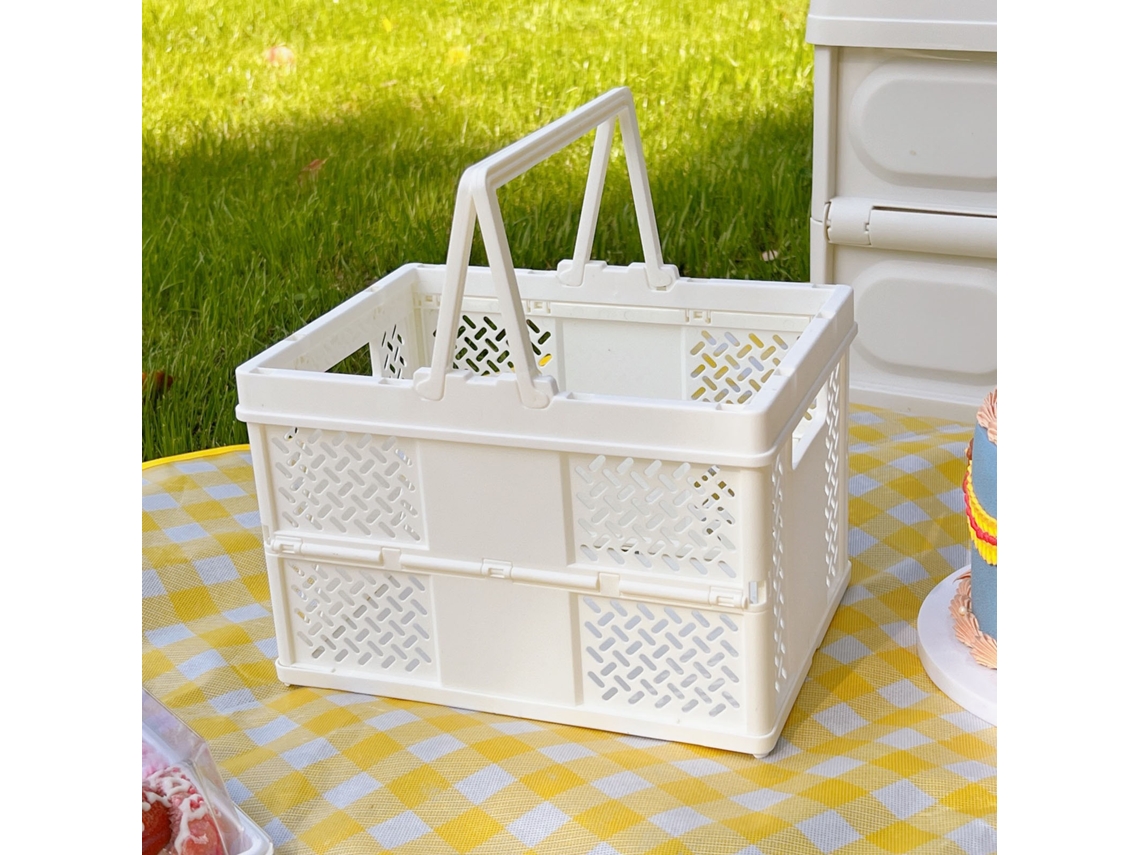 Caja de colaboración, asa de plástico PP de alta calidad para facilitar su transporte, estable y duradera, asas ergonómicas, uso versátil para picnics.