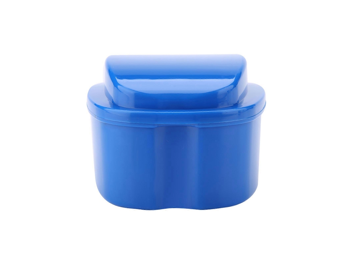 Caja para guardar dentaduras postizas con filtro de malla, aparato dental, azul oscuro, Nostalgia88