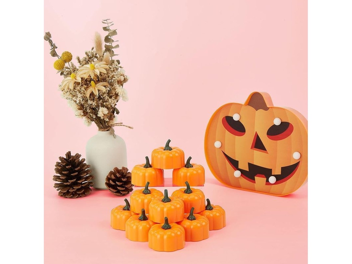 2026-lámparas De Calabaza Led Parpadeantes 12 Unidades Para Fiestas De Halloween