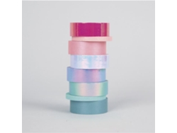 Kit Washi Mix Tape Brillante, 6x15mm, 2x5mm a 5m, caja de 8 unidades, color