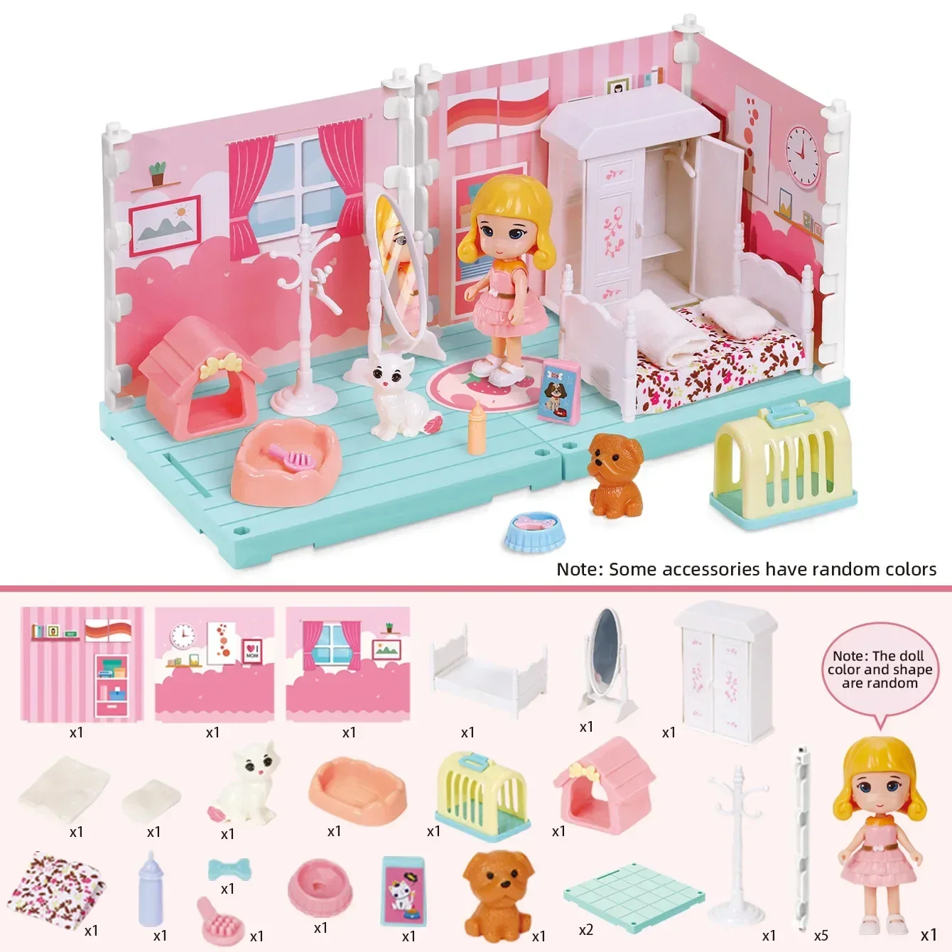 Casa de muñecas en miniatura con muebles realistas, juguetes para juegos de imitación, regalos para niños y niñas. MDUG