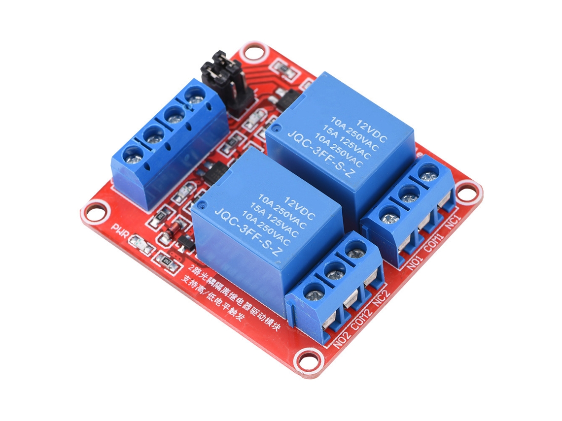 Módulo De Relé De 2 Canales 12v Con Disparo De Nivel Alto/bajo, Aislamiento Óptico, Carga 10a Ac250v/dc30v