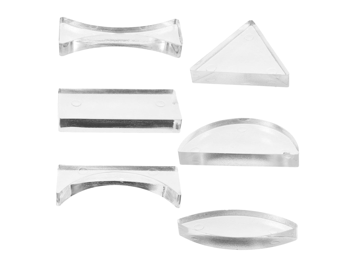 Juego De 6 Piezas De Lentes Ópticas Acrílicas Convexas Y Cóncavas Para Experimentos De Física.
