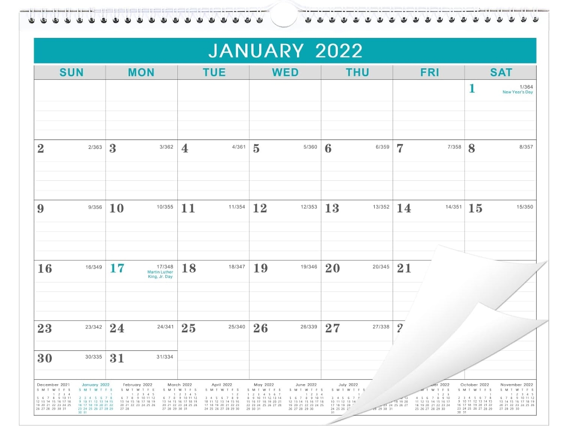 VVJIJILLY Calendário Para Uma Vida Organizada, Calendário De 12 Meses Com Materiais De Alta Qualidade E Espaço Para Anotações, Perfeito Para Mesa E Parede, Pape