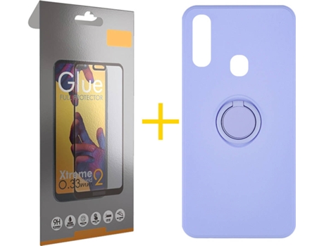 Carcasa + Protector de Pantalla para Samsung Galaxy A20e SKYHE Morado Lila