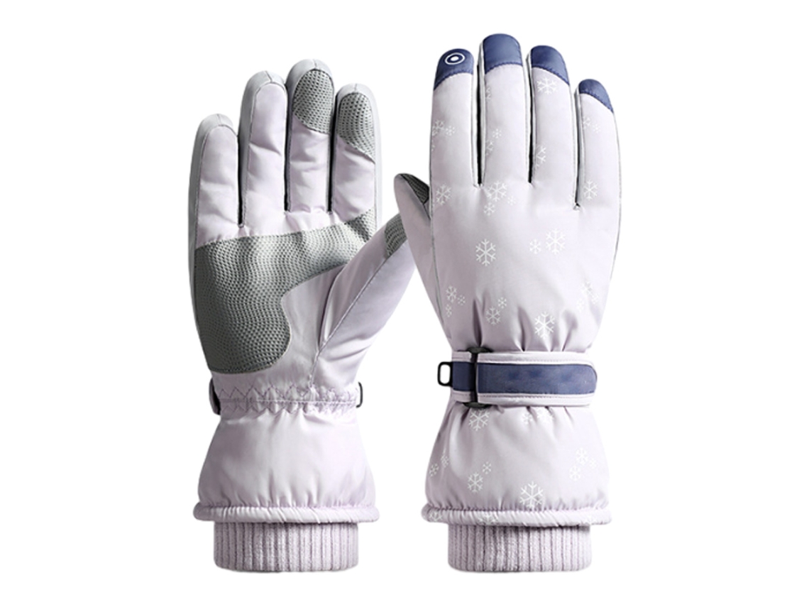 Guantes de esquí de invierno para mujer, guantes de snowboard impermeables con pantalla táctil y antideslizantes