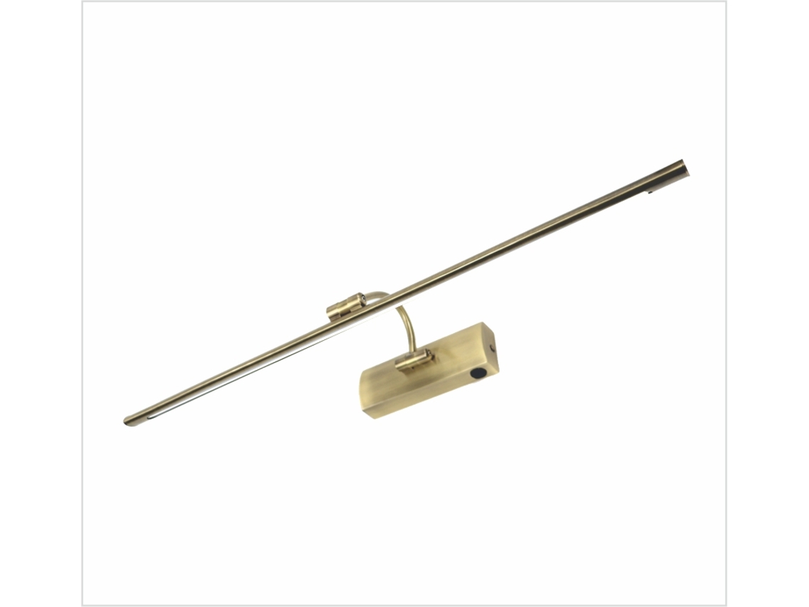 Aplique LED de pared para iluminar cuadros, espejos,16W estilo tradicional,luz cálida 3000K, bronce antiguo, articulado. 72cm, con interruptor PAPUQ