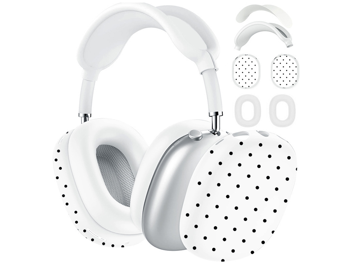 Funda De Silicona Para Airpods Max, Bonito Estampado De Lunares, Resistente A Los Arañazos (blanco) Czhhmart