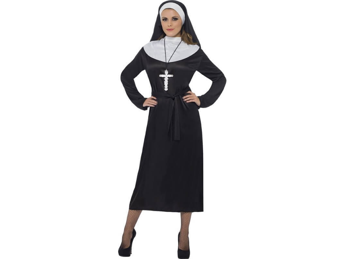 Disfraz de Mujer DISFRAZZES Monja Negro (Talla: M - 40/42)