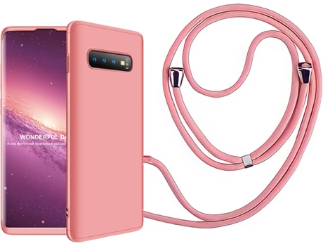 Funda Samsung S10 Plus Slim Armor 360º con Collar Rosa