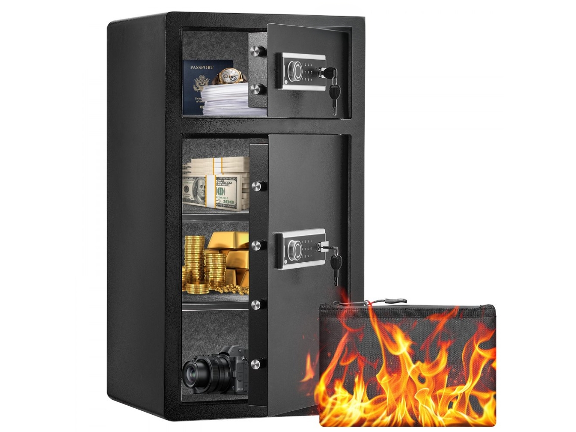 Caja fuerte de seguridad de doble puerta Tekmaquinas con código digital y sistema de alarma