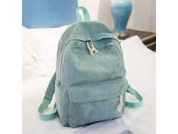 Mochila escolar de pana para adolescentes y jóvenes, con estampado de rayas y doble cremallera | Sin marca