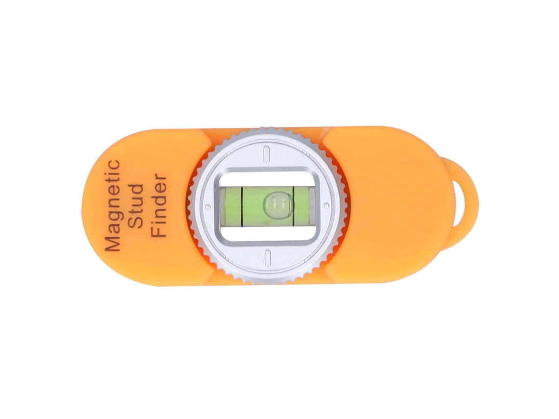 Detector Magnético Portátil De Tornillos Con Nivel Para Paredes De Pladur, Acero Naranja.