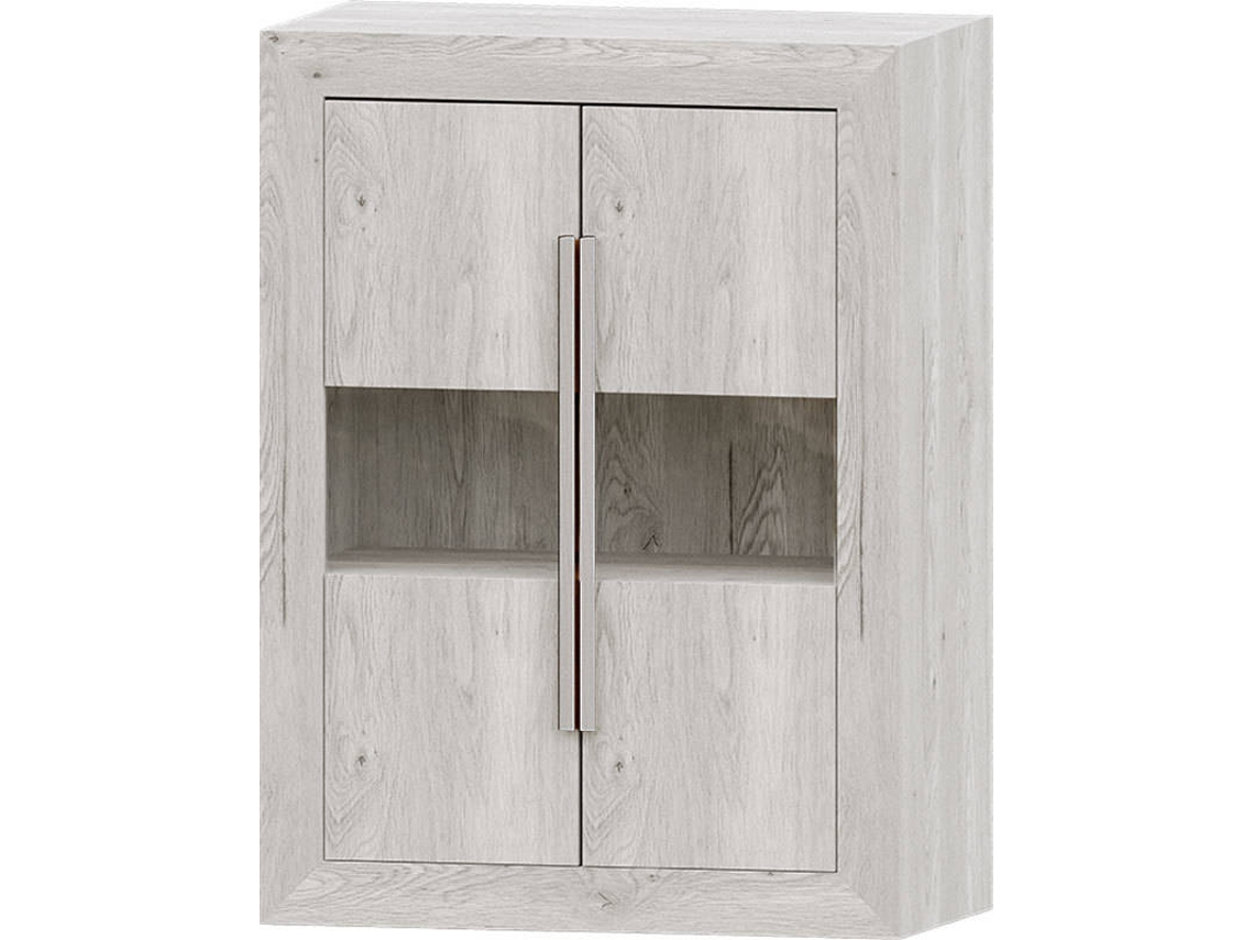 Aparador MUEBLAM Niza (Blanco Artic y Plateado - Melamina - 80x120x42 cm)