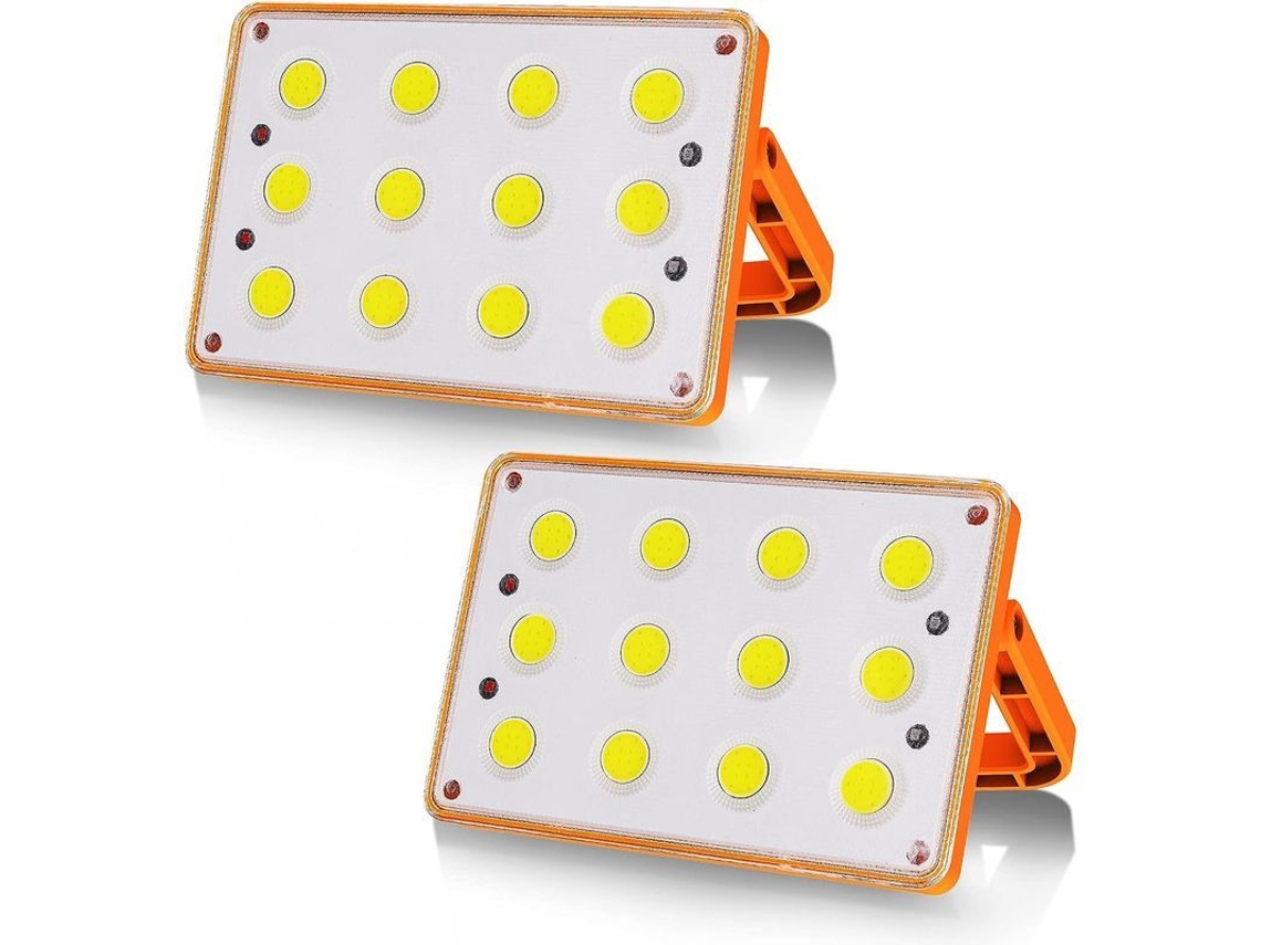 2 Pack Linterna Led Recargable 60w 120 Cob 4 Modos Solar Impermeable Luz De Trabajo Emergencia