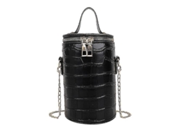 2026-bolsa De Hombro Casual De Cuero Con Patrón De Piedra Y Cadena Para Mujer