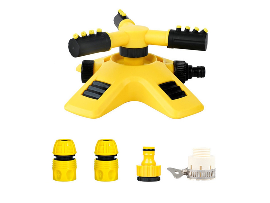 Aspersor automático giratorio de 360° para jardín con adaptador