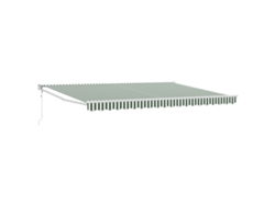 Toldo eléctrico retráctil Vidaxl, verde y blanco, 4 x 2 m