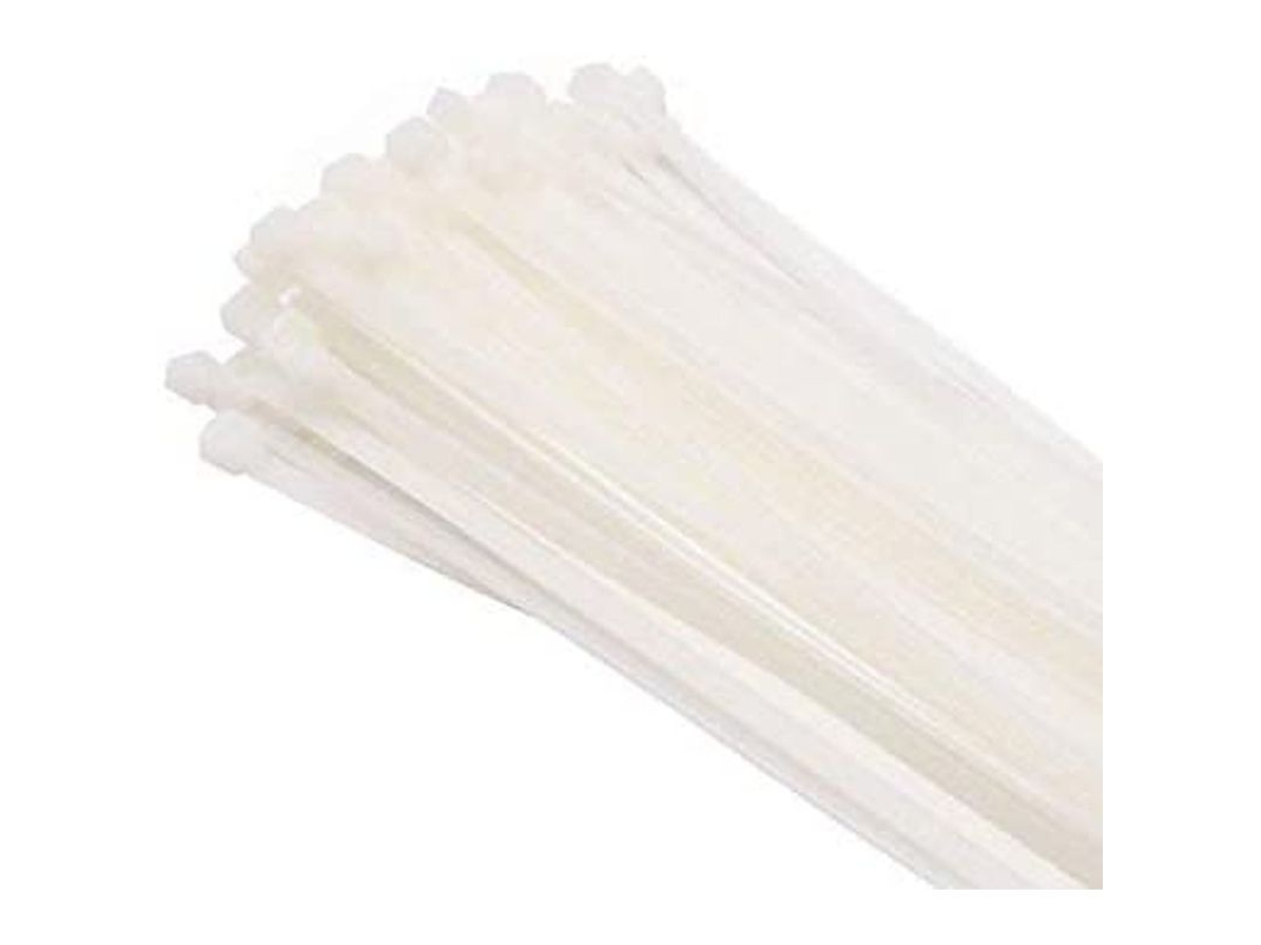 100 Cables De Sujeción, Blancos, 200 Mm X 3,6 Mm, Nailon Pa 6.6 De Primera Calidad Para La Gestión De Cables.