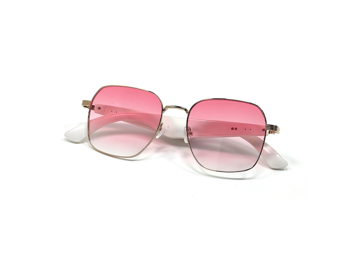 Gafas inteligentes Chrui Gy200 con protección UV y traducción automática de diálogos con IA en más de 100 idiomas (rosa)