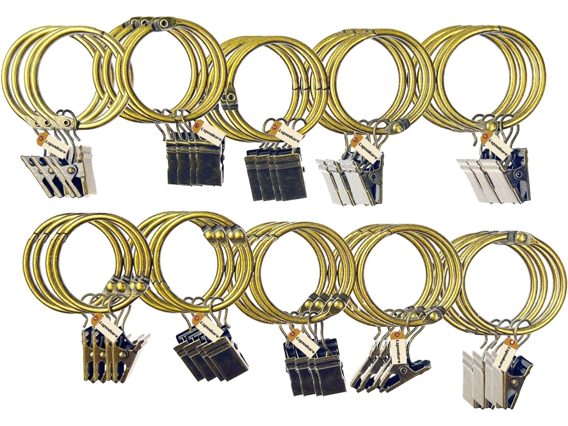 40 clips para cortinas Lsgoodcare con anillas de bronce, resistentes y decorativos, de Vayotoy