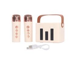 Ats-altavoz Bluetooth Portátil Con Micrófonos Dobles Sistema Karaoke Hogar Máquina Micrófonos Speaker Hueso