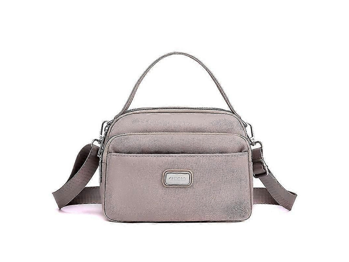 Bolso bandolera informal para mujer, de gran capacidad y con múltiples compartimentos, color champán Lalamoli