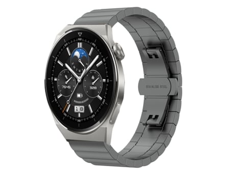 Correa de reloj inteligente para Huawei Watch GT 3 Pro 46 mm 22 mm One Bead Butterfly Buckle Metal Steel Watch Band (gris)