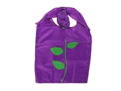 Bolsa de compras reutilizable y plegable de poliéster GOKOCO con detalles de encaje y oro rosa (morada)