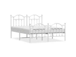 Maison Exclusive - Estructura Cama Sin Colchón Con Estribo Metal Blanco 140x190 Cm