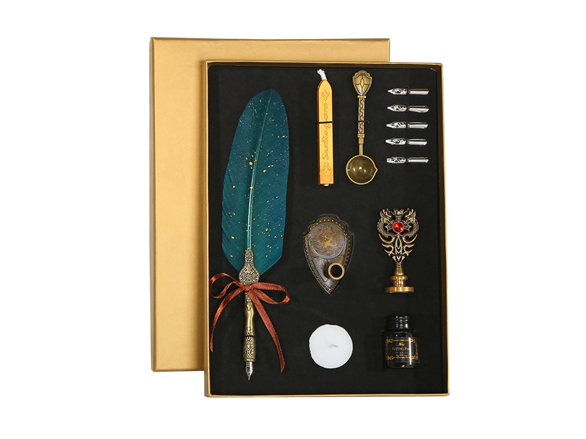 Set Pluma Pluma Vintage Com Caneta De Penna E Tinta Para Caligrafia Presente De Aniversário