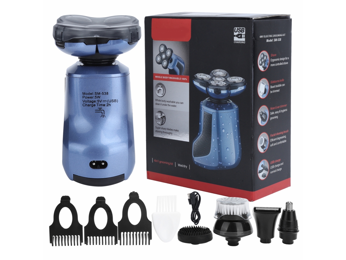 2026-kit De Afeitadora Eléctrica Recargable Impermeable Com Cortador De Cabelo Para Nariz, Oídos E Barba Para Homens