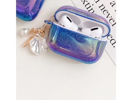 3D Love Pearl Shell Llavero Gota de agua Arco iris Estuche rígido para Airpods 1 2-1202 SLOWMOOSE [Para Airpods Pro Case-350853]