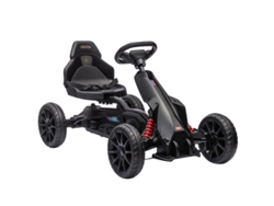 Kart Con Asiento De Pedales, Freno De Mano Ajustable, Para Niños De 3 A 8 Años, Exterior Negro.