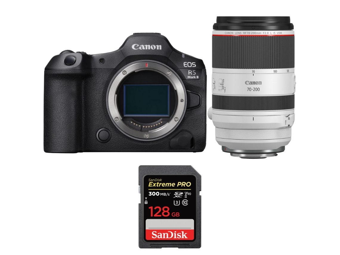 Canon Eos R5 Mark Ii + Rf 70-200mm F/2.8 L Is Usm + 1 Sandisk 128gb Uhs-ii 300mb/s + Ebook “20 Consejos Para Fotos Que Impactan”