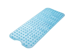 Alfombrilla De Baño Antideslizante, 40 X 16 Pulgadas, Con Ventosas Y Orificios De Drenaje, Azul Claro.