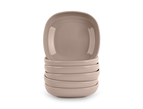 Conjunto de 6 Platos Reutilizables PLASTIC FORTE Cuadrados 13 cm