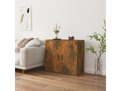 Aparador Madera Contrachapada Color Roble Ahumado 80x33x70 Cm