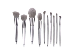 10 pinceles de maquillaje plateados Herramientas de maquillaje Brocha para rubor Rosewell