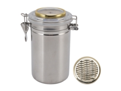 Tarro Hermético Para Guardar Puros Con Higrómetro, Acero Inoxidable, 96 Mm X 173 Mm